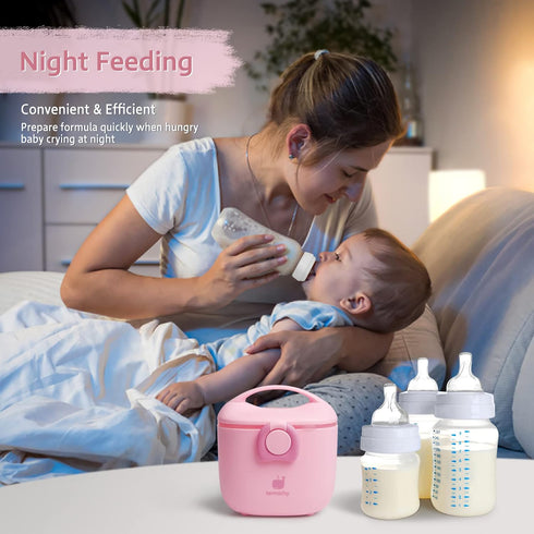 Termichy Baby Formula Dispenser, Portable Milk Powder Dispenser Container with Carry Handle and Scoop for Travel Outdoor Activities with Baby Infa...