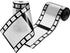 Gejoy 2 Rolls Filmstrip Tape Movie Party Decorations Filmstrip Poly Streamers Movie Reel Decor White and Black Material Film Border Roll for Cinem...