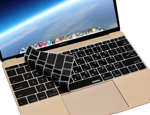 XSKN Hebrew Language Silicone Keyboard Skin Cover for New MacBook Pro 13 Inch Without Touch Bar A1708 (2016 Version, Flat Keys) & New MacBook 12 A...