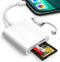 SD Card Reader for iPhone iPad, Oyuiasle Trail Game Camera SD Card Viewer with Dual Slot for MicroSD/SD, Lightening&USBC Dual-Connector Memory Car...