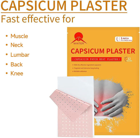 20 Pcs Capsicum Plaster Capsaicin Patch (7.09 * 4.72 in), Capsicum Heat Plaster...