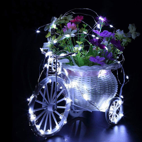 24 Pack 6.6ft 20 LED Mini String Lights Silver Wire Starry Lights for DIY Wedding Party Festival Halloween Christmas (Cool White)...