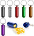 Small Travel Pill Container Holder Keychain - 7 Pack Portable Mini Pocket Pill Case Box Waterproof Metal Small Keychain Pill Holder Container for ...