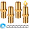 4 Pieces 3/4 Inch Garden Hose Repair Mender Solid Brass Water Hose Connector Splicer Mender with 8 Pieces Stainless Steel Tightening Clamp and Sea...