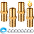 4 Pieces 3/4 Inch Garden Hose Repair Mender Solid Brass Water Hose Connector Splicer Mender with 8 Pieces Stainless Steel Tightening Clamp and Sea...