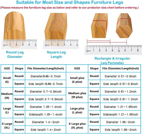 16 Pack Chair Leg Floor Protectors for Hardwood Floors, Round Rubber Furniture Sliders, 360°Felt Pad Bottom Wrapped Thickening Silicone Furniture ...