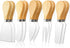 10 Pcs Cheese Knives, Wooden Handle Cheese Knife Set for Charcuterie Board, Mini Steel Stainless Cheese Cutter, Spreader, Fork for Party Wedding C...