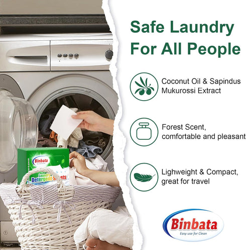 Laundry Detergent Sheets, Up To 128 Loads Hypoallergenic Eco-Friendly Forest Scent Laundry Sheets, Biodegradable Plastic Free Liquidless Laundry S...