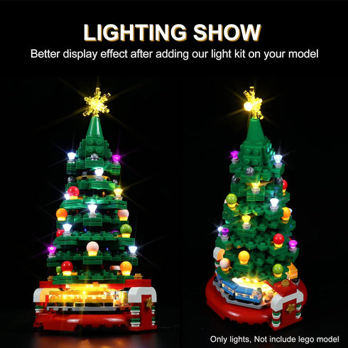 cooldac Light Kit for Lego 40338 Creator Christmas Tree, Lighting Kit Compatible with Lego 40338 Without Building Block Model-Remote Control Versi...