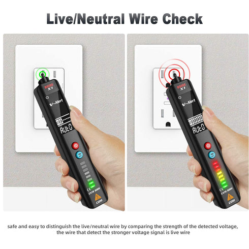 BSIDE EBTN LCD Voltage Detector, 3-Line Display Non-Contact AC Voltage Tester Pen, Adjustable Sensitivity, Dual Range 6V-1000V/90V-1000V Electrici...