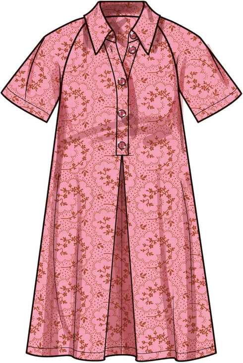 Simplicity Misses' Half-Button Dress Sewing Pattern Packet, Code S9744, Sizes 18-20-22-24-26, Multicolor...