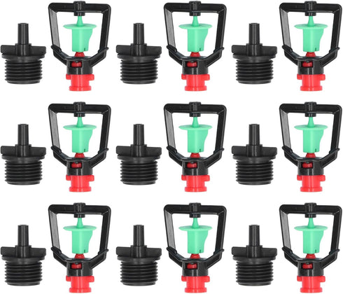 20 Garden Irrigation Nozzles, 360° Swivelling Irrigation Sprinklers, Atomised Rotary Irrigation Nozzles with G1/2 Male Thread for Greenhouse Garde...