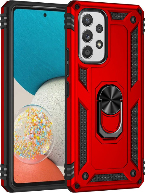 Military Grade Drop Impact for Samsung Galaxy A53 5G Case Galaxy A53 Case 360 Metal Rotating Ring Kickstand Holder Armor Heavy Duty Shockproof Cas...
