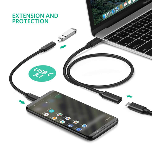UGREEN USB Type C Extension Cable (10Gbps), USB 3.2 Type C Male to Female Fast Charging, Compatible with MacBook Pro iPad Pro Dell XPS Surface Swi...