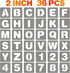 BAMIDELE 2 Inch Letter and Number Stencils, 36 Pcs Reusable Plastic Alphabet Spray Paint Stencils for Painting on Wood, Wall, Fabric, Rock, Chalkb...