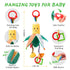 Jollybaby Baby Rattles Hanging Toys for Car Seat Crib Stroller Gym, Montessori Sensory Plush Vegetable Toys for Baby 0-3-6-12 Months with Ring Bel...