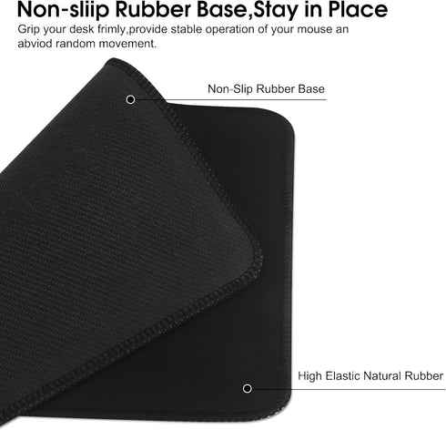 Mouse Mat 2 Pack?270 x 210 x 3 MM,Mouse Pad Soft Smooth Surface and Anti-Slip Rubber Base Waterproof Soft Cloth MousePads for Home Office Work, 27...