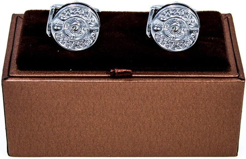 Fly Fishing Reel Fish Pair Cufflinks in a Presentation Gift Box & Polishing Cloth...