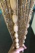 Hysenm Door String 39x79 Inch Curtains Champagne Panel Soft Balls Romantic Glitter Fringe Room Divider Home Décor Wedding Girls Bedroom Window Liv...