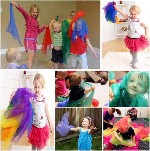 AIVIAI Dance Scarves Music Scarves for Children Movement and Juggling 12pcs...
