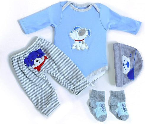 Reborn Baby Dolls Boy Clothes for 17-22 Inch 4 pcs Sets Fit 17-22" Newborn Baby Dolls Clothes...