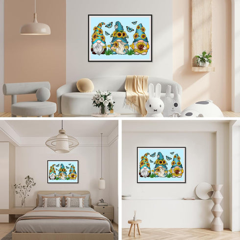 SENQAO Gnomes Diamond Painting Kits for Adults, Sunflower Diamond Painting Kits, DIY 5D Full Drill Diamond Painting Butterfly Tulips Daisy Diamond...