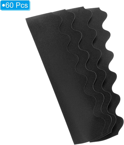 PATIKIL 3" x 13" Bulletin Board Border, 60 Pack Scalloped Trim Strips Wall Decor for Locker Classroom Cork Poster Black Board White Chalkboard, Sh...
