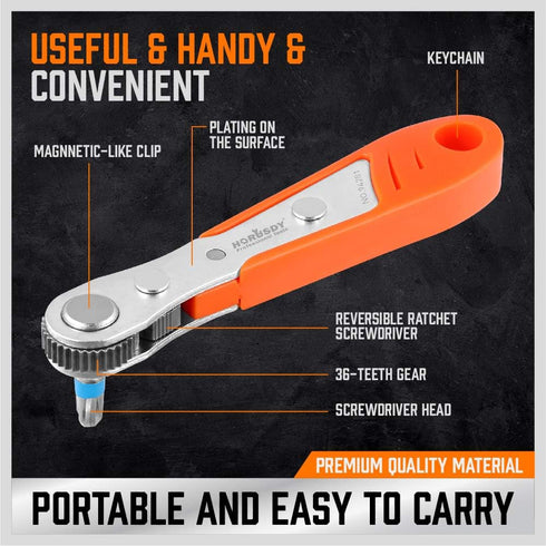 SEDY 21-Piece Mini Ratchet Driver Set, Orange, S2 Alloy Steel...