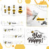 12 Pcs Bee Gnome Wall Decals Honey Bee Window Decor Clings Vinyl Inspirational Quotes Wall Window Sticker for Kitchen Office Fridge Decoration Par...