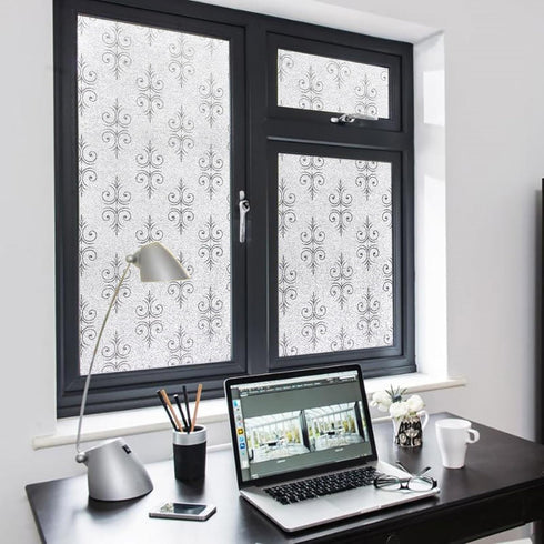 LEMON CLOUD Decorative Window Film Static Frosted Privacy Film Glass Cling Non Adhesive Opaque Film Anti-UV for Kitchen Bathroom Home 35.4 x 78.7 ...