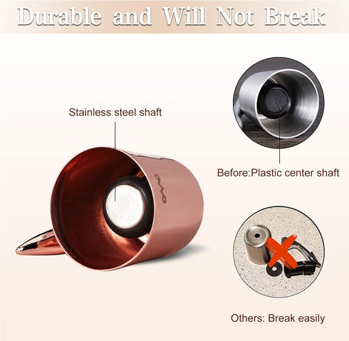 OWO Stainless Steel Wine Bottle Stopper, Reusable Wine Saver with Silicone Seal, Decorative Bottle Sealer, Keeps Fresh (Rosegold, 2 Pack)...