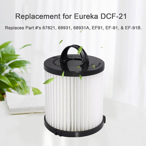 EZ SPARES 2Pcs Replacement for Eureka DCF-21 (DCF21) Premium Washable and Reuseable Hepa Filter Compare to Eureka Part Nos. 67821, 68931, EF91 Fit...