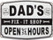 Lily's Home Dad’s Fix-It Shop Sign, Hanging Metal Sign, Garage Decor, Novelty Gifts for Dad...