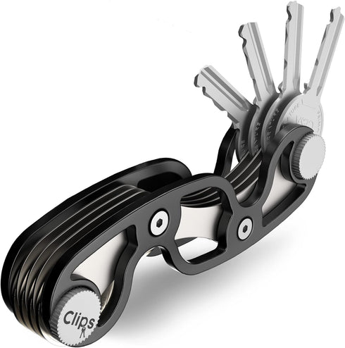 Key Organizer Keychain Smart Compact Key Holder for 8 Keys - Fully Assembled & Easy to Use Black...