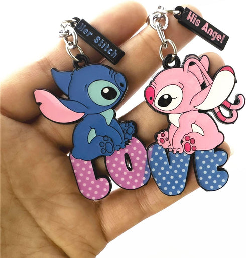 Anime Cartoon Stith Ohana Keychain, Metal Family Key Chain for GWomen and Men...