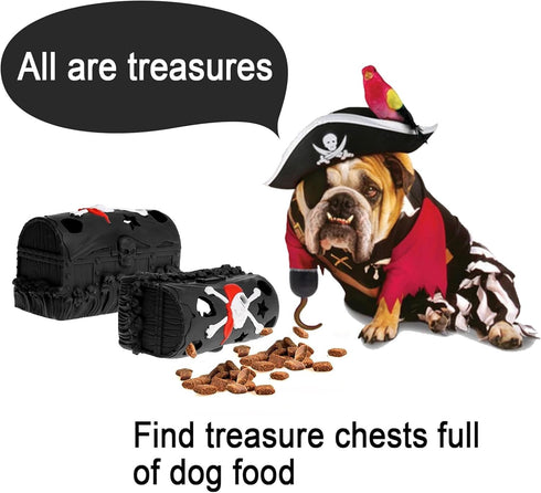 LapDog New Pirate Treasure Chest Interactive Dog Toys, Fun Puzzle Toys for Small, Medium, Large Dogs, Dog Chew Toys for Teething, Training, Dog En...