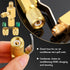 4 Pcs Air Conditioner Ball Valve and Quick Coupler Access Tee 1/4" SAE Adapter Kit Valves Core Tee Adapter with Swivel Connector and Straight Refr...