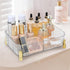 Makeup Organizer Countertop Bedroom Vanity Clear Skincare Organizer Cute Cosmetic Display Cases for Perfumes Lipsticks, Transparent White...