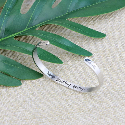 JoycuFF Funny Gifts for Women Birthday Gift Ideas Best Friend Bracelets Motivational Jewelry Inspirational Handmade Engraved Mantra Cuff Bracelet ...