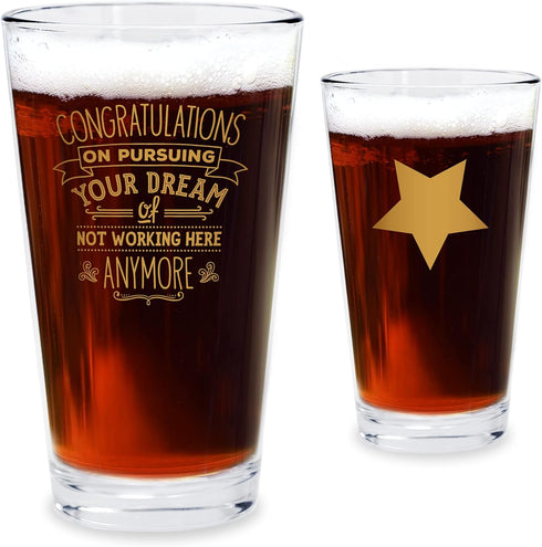 Bad Bananas Farewell Gifts for Coworkers - Congratulations on Pursuing Your Dream - 16 oz Beer Pint Glass - Going Away Gifts for Friends - Retirem...