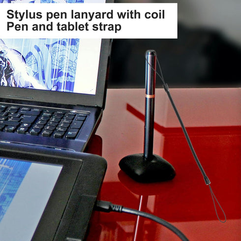 8pcs Elastic Coil Lanyard for Touch Pens, Retractable Tether Anti-lose Spring Pen Leash Stylus Lanyard Cord for Tether Drawing Pen to Tablet Touch...