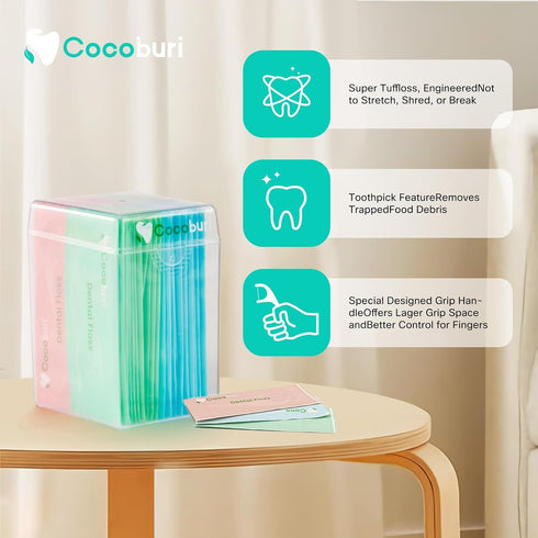 50 Count Individually Wrapped Dental Floss Picks-Oral Care Flossers for Adults- Floss Singles Bag- Travel Hotel Restaurant Office Car Dental Floss...