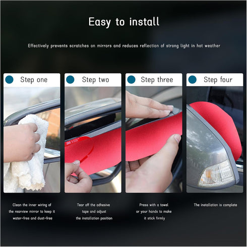 2 PCS Car Mirror Rain Visor Guard, Carbon Fiber Side Mirror Rain Visor Eyebrow, Waterproof Side Rear View Mirror Protecter, Universal Exterior Acc...