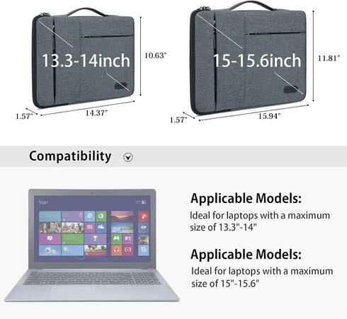 Laptop Sleeve Case 13.3-14 Inch Waterproof Durable 360 Protective Carrying Case Handle Bag Compatible with MacBook Air/Pro HP ThinkPad Notebook La...