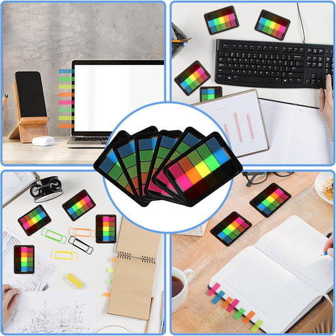 600 Pieces Sticky Index Tabs Page Flags, ALOTCHE Transparent Sticky Notes Book Sticky Tabs for Annotating Books, Neon Pop Up Index Tabs Self-Adhes...