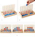 4 in a Row Wooden Board Game Foldable Line Up 4 Classic Family Toy Educational Toy for Kids and Family...