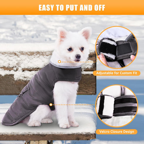 iBuddy Dog Winter Coats with Fleece Vest,Waterproof Warm Dog Snow Jacket Windproof, Reflective Adjustable Pet Dogs Cold Winter Coat for Dogs Girl ...