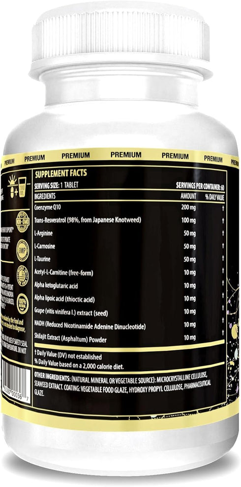 Actif Mitochondrial Mega Support with 10+ Advanced Factors - Non GMO, Fast Acting, Mitochondria and Energy Support, Made in USA, 60 Count...