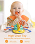 High Chair Toys with Suction Cup, Montessori Toys for 1 Year Old,Sensory Toys for Fine Motor Skills,Food Grade Silicone Pull String Activity Toy G...