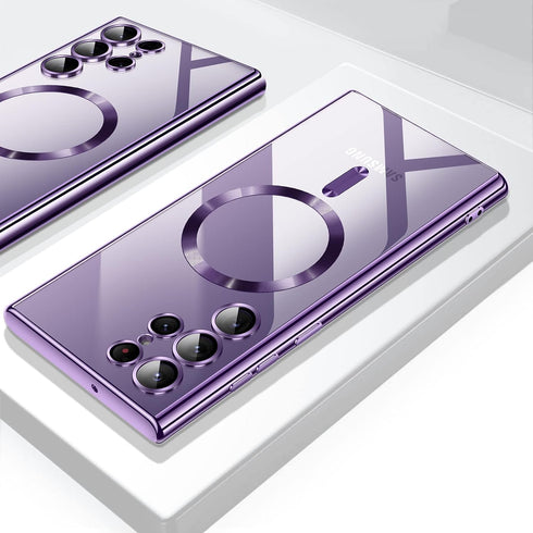 for Samsung Galaxy S22 Ultra Case, Covers for s22u .Magnetic Metallic Glossy Slim Clear Luxury Soft Shockproof funda capa para for Galaxy S22 Ultr...